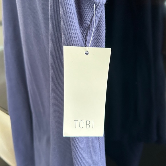 NWT Tobi Casual Robbed High Neck Dress Medium Navy - Picture 3 of 4